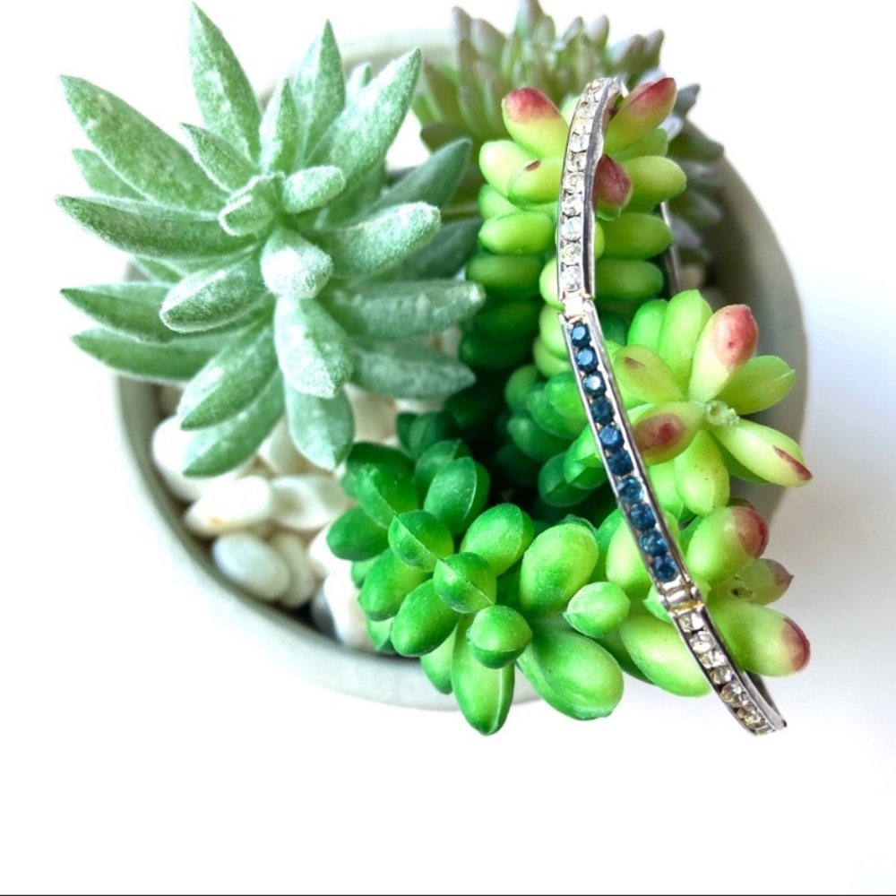 925 Sapphire & Cubic Zirconia Scalloped Bracelet - Picture 3 of 10